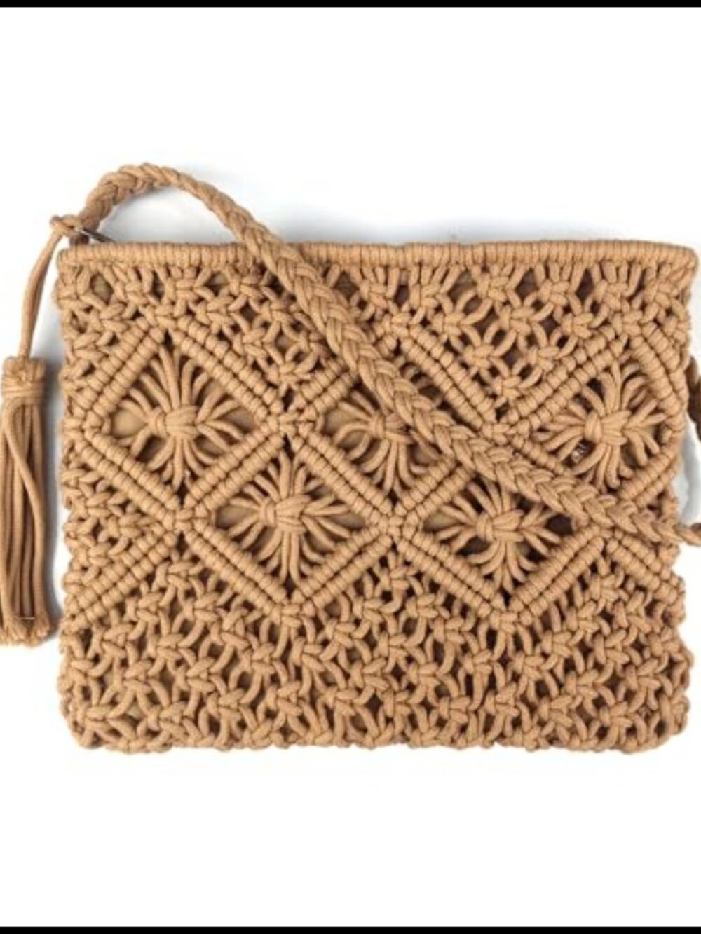 Hand Crochet Bohemian Crossbody Bag Lightweight Summer Beach Clutch
